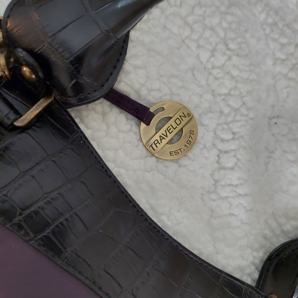 Travelon Purple Tote Bag with Black Handles - Picture 2 of 2